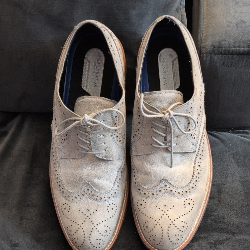 Kenneth Cole Light Gray Wingtip Oxfords